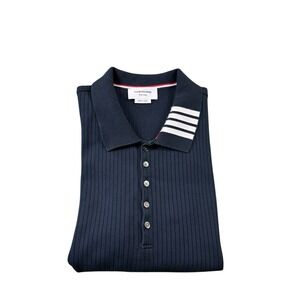 Thom Browne Heavy Cotton Blue Jumper Knit Men's Polo Shirt Size 3 Japan
